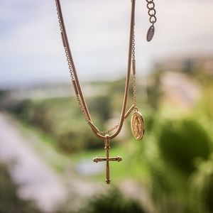 Like A Prayer Cross and Coin Necklace (new)